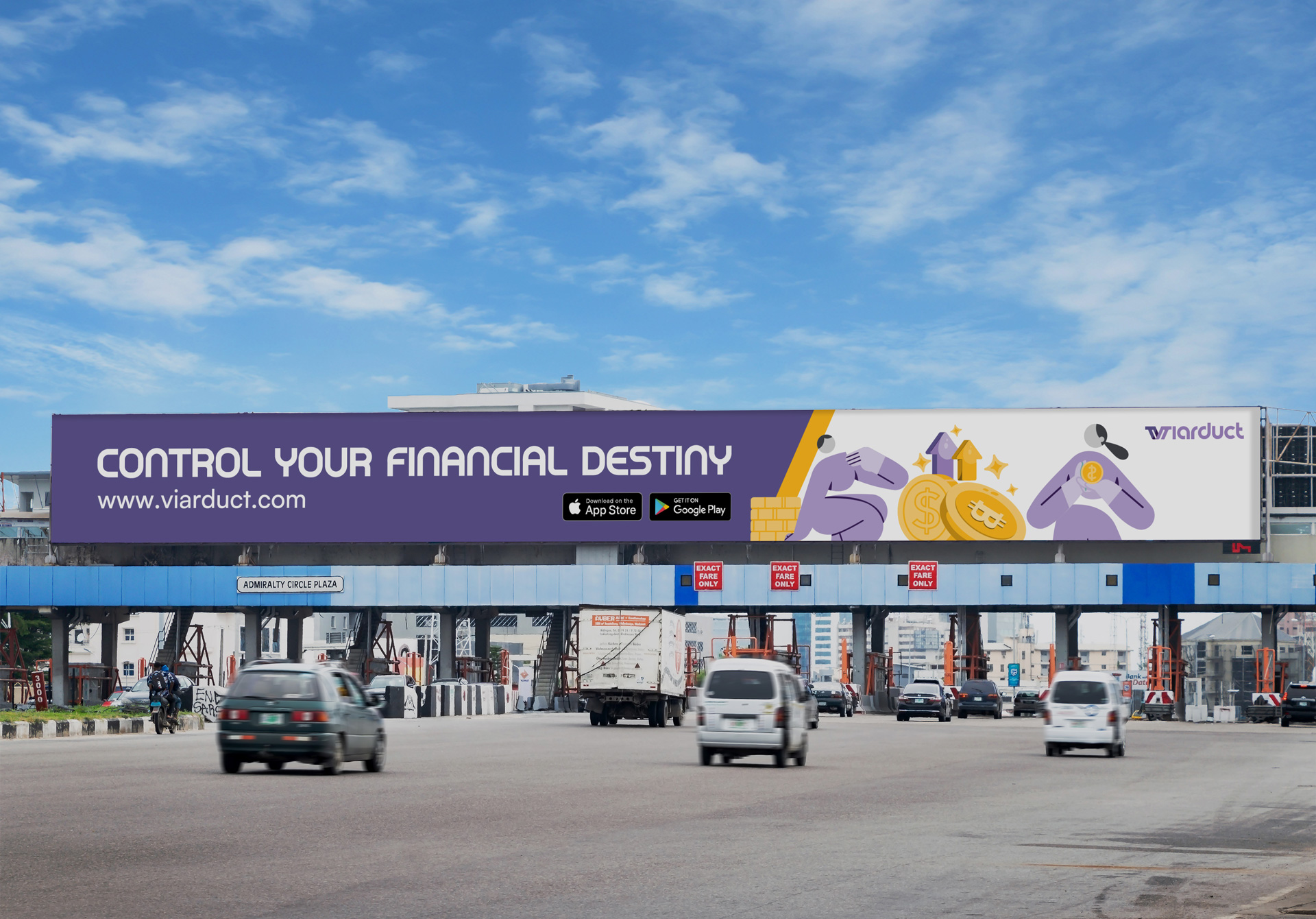 Viarduct — Highway LED Billboard, Admiralty Circle Plaza, Lagos